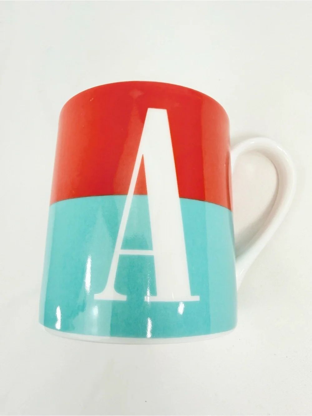 Kate Spade NY What’s in a Name Lenox Blue Green Monogram Initial Letter A Mug